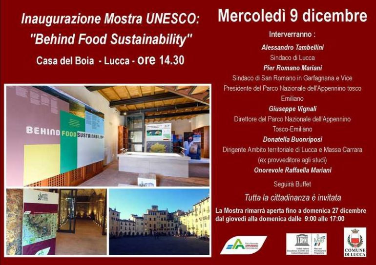 Lucca: Inaugurazione della mostra Unesco ”Behind Food Sustainability – Il Cibo e l’Ambiente”