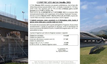 Comunicato della Massese sulla nuova capienza al 75% dello stadio "Vitali"
